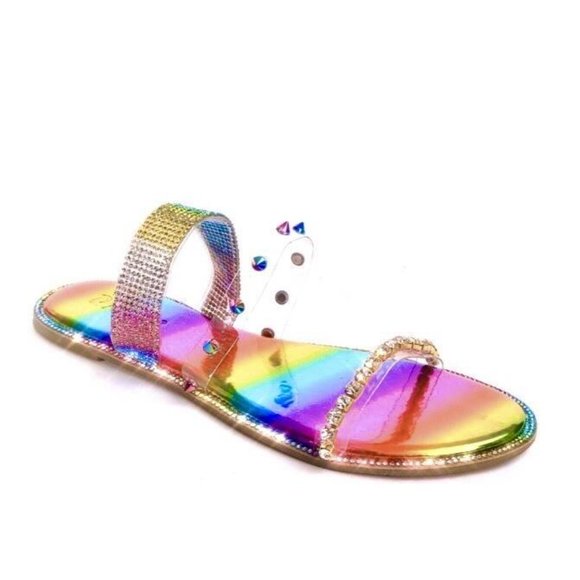Pazzle Shoes - NEW Pazzle Multi Rainbow Jeweled Sandals